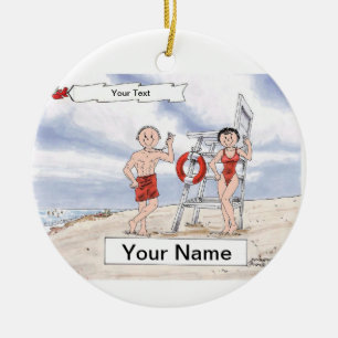 Décoration En Céramique Lifeguard Couple