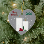 Décoration En Céramique "Light Up the Season" Ceramic Heart Ornament<br><div class="desc">Light up the holidays with this festive snowy candle digital image.</div>