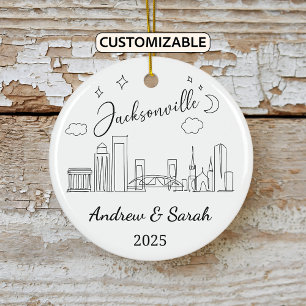 Décoration En Céramique Ligne aérienne personnalisée Jacksonville Ornament
