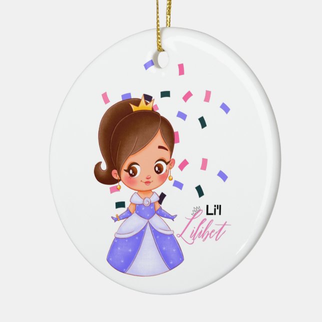 Décoration En Céramique Lilibet Nommé Cadeaux Princesse Violet pour Filles (Gauche)