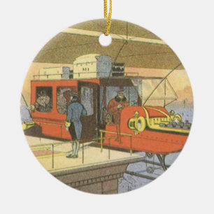 Décoration En Céramique Limousine Hélicoptère Avion Science-Fiction Vintag