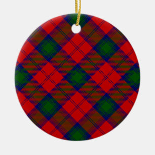 Décoration En Céramique Lindsay tartan rouge vert plaid
