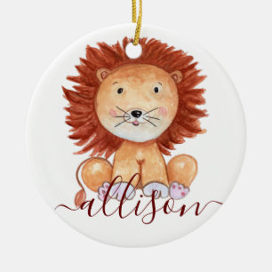 Décoration En Céramique Lion mignon dessiné à la main personnalisé pour le