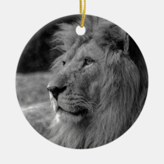 Décoration En Céramique Lion noir et blanc - Animal sauvage