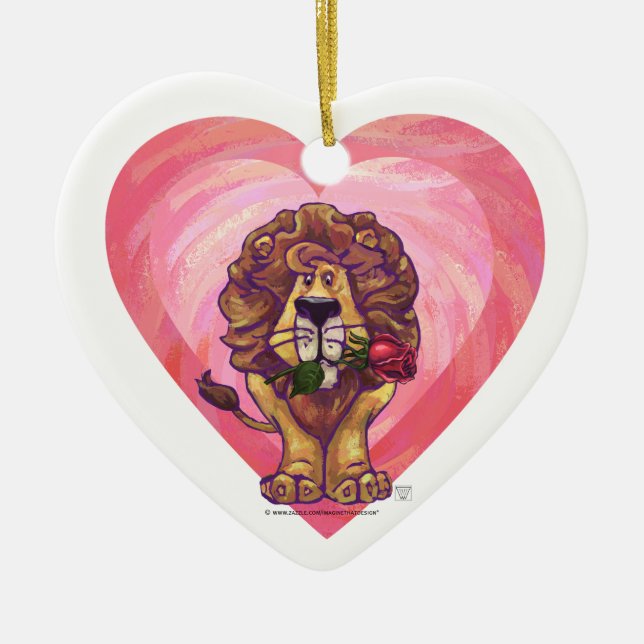 Décoration En Céramique Lion Saint Valentin (Devant)