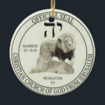 Décoration En Céramique Lions de Juda<br><div class="desc">Les Lions de Juda représentent le Christ (lion mâle) et son Eglise (lion femelle), ainsi que le mari et la femme des fidèles qui le portent. C'est aussi le sceau officiel pour les membres soutenant ou appartenant à l'Église chrétienne de Dieu originelle de Jérusalem telle que définie par la Sainte...</div>