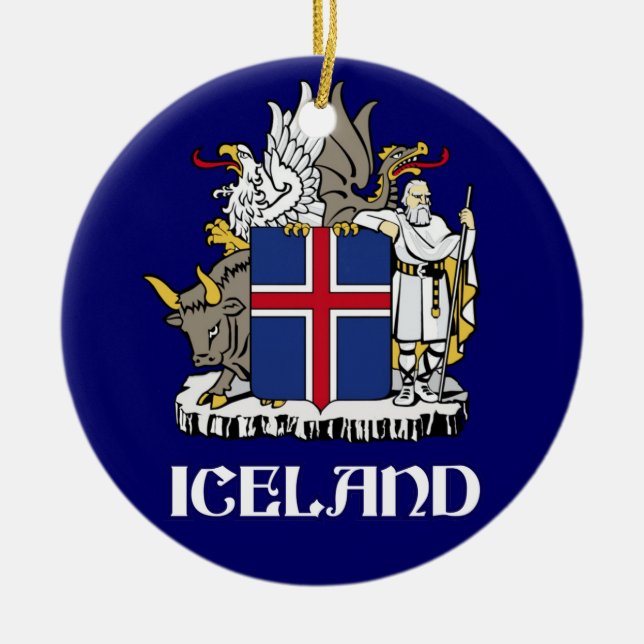 Décoration En Céramique L'ISLANDE - joint/emblème/blason/manteau des (Devant)