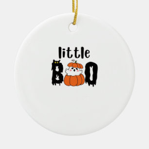 Décoration En Céramique Little Boo Cute Halloween Citrouille Chat Vintage 