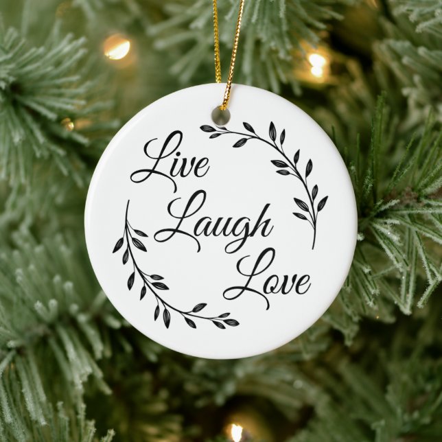 Décoration En Céramique Live Laugh Love Script (Arbre)