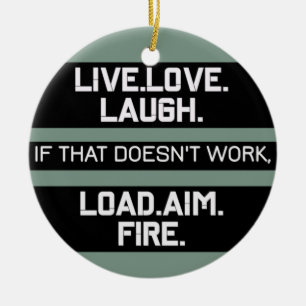 Décoration En Céramique Live Love Laugh Charger Objectif Fire Graphisme