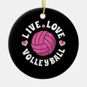 Décoration En Céramique Live Love Volleyball Pour Femmes Filles Volleyball