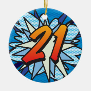 Décoration En Céramique Livre de bande dessinée rétro amusant pour 21 ans
