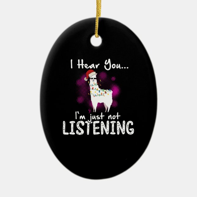 Décoration En Céramique Llama Gift | Je vous entends, je n'écoute pas (Devant)