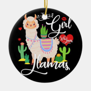 Décoration En Céramique Llama Juste une fille qui aime les lamas mignonnes