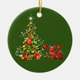 Décoration En Céramique Lobster With Hat LIGHTS Christmas