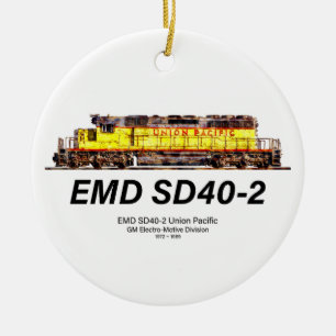 Décoration En Céramique Locomotive diesel EMD SD40-2. Union Pacifique
