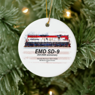 Décoration En Céramique Locomotive EMD SD-9 Livrée du 250e anniversaire de