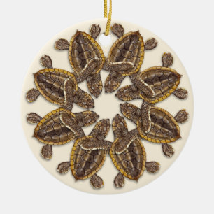 Décoration En Céramique Loggerhead Sea Turtle Hatchlings Ceramic Ornament