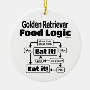 Décoration En Céramique Logique alimentaire Golden Retriever