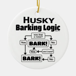 Décoration En Céramique Logique Husky Barking