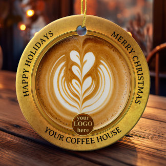 Décoration En Céramique Logo de la Maison du Café Noël