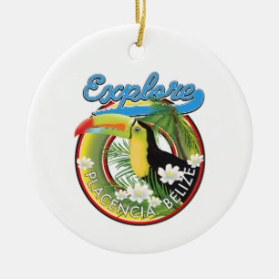 Décoration En Céramique Logo de voyage Explore Placencia Belize