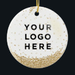 Décoration En Céramique Logo d'entreprise de vacances Parties scintillant<br><div class="desc">Vacances Noël Affaires Logo Parties scintillant Or Chaussure en céramique Ornement</div>