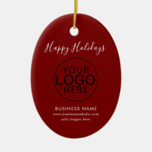 Décoration En Céramique Logo d'entreprise et code QR Script Festif Noël