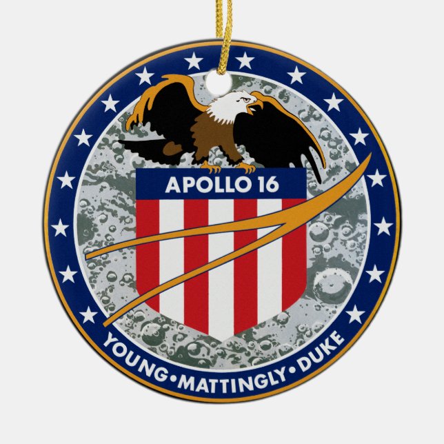 Décoration En Céramique Logo du patch de mission NASA Apollo 16 (Devant)