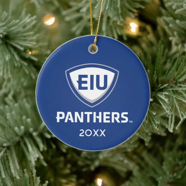 Décoration En Céramique Logo Eastern Illinois Panthers Shield & Wordmark (Arbre)