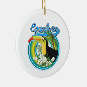 Décoration En Céramique Logo Explore Aruba voyage