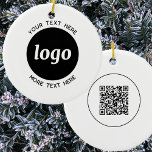 Décoration En Céramique Logo simple et code QR texte<br><div class="desc">Logo minimaliste simple et texte personnalisé avec code QR pour promouvoir votre entreprise pendant les vacances d'hiver. Remplacez le logo,  le code QR et le texte par le vôtre pour customiser,  et modifiez la couleur de l'arrière - plan et du texte pour qu'elle corresponde à votre propre marque.</div>