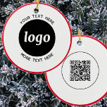 Décoration En Céramique Logo simple et code QR texte<br><div class="desc">Logo minimaliste simple et texte personnalisé avec code QR pour promouvoir votre entreprise pendant les vacances d'hiver. Remplacez le logo,  le code QR et le texte par le vôtre pour customiser,  et modifiez la couleur de l'arrière - plan et du texte pour qu'elle corresponde à votre propre marque.</div>