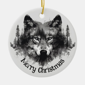 Décoration En Céramique Logo Wolf Wolves Nature Carte de visite personnali