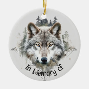 Décoration En Céramique Logo Wolf Wolves Nature Carte de visite personnali