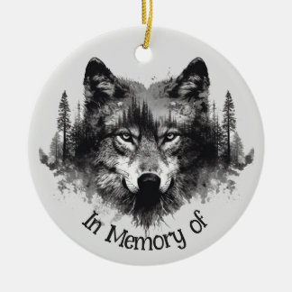 Décoration En Céramique Logo Wolf Wolves Nature Carte de visite personnali