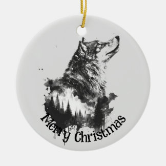 Décoration En Céramique Logo Wolf Wolves Nature Carte de visite personnali