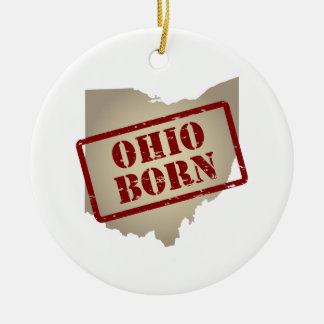 Décoration En Céramique L'Ohio soutenu - timbre sur la carte
