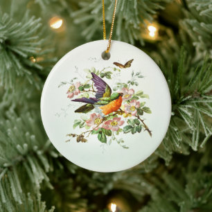 Décoration En Céramique L'oiseau et le papillon, Noël