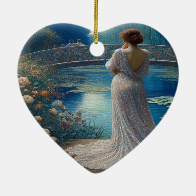 Décoration En Céramique Lonely Woman Looking At Others Valentine Tree (Dos)