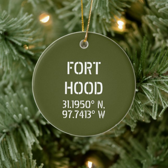 Décoration En Céramique Longitude de la latitude de Fort Hood (Arbre)