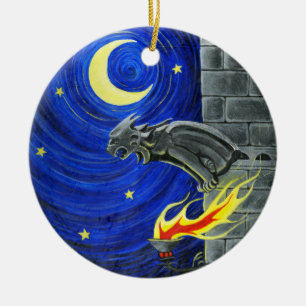 Décoration En Céramique L'ornement d'arbre de gargouille