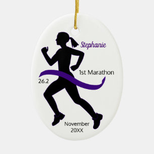 Décoration En Céramique L'ornement de la femme Marathon Runtime violet