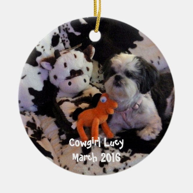 Décoration En Céramique L'ornement de Noël ajoutent la photo (Devant)