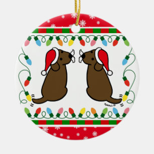 Décoration En Céramique L'ornement de Noël des deux chocolats de Père No