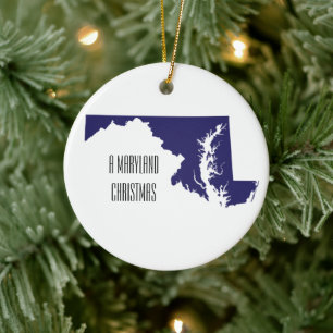 Décoration En Céramique L'ornement de Noël du Maryland personnalisé