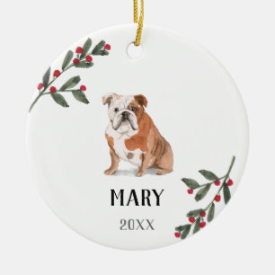 Décoration En Céramique L'Ornement de Noël personnalisé par Bulldog angl