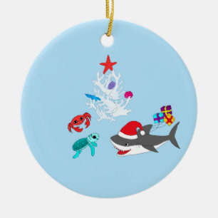 Décoration En Céramique L'Ornement des requins de Noël