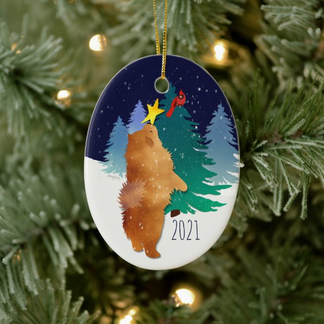 Décoration En Céramique L'ornement du Chow céleste 2021 (Arbre)