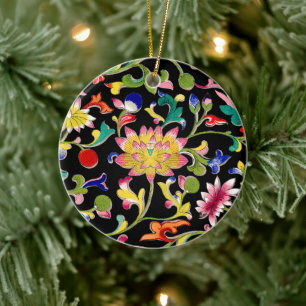 Décoration En Céramique Lotus Fleurs et Vins